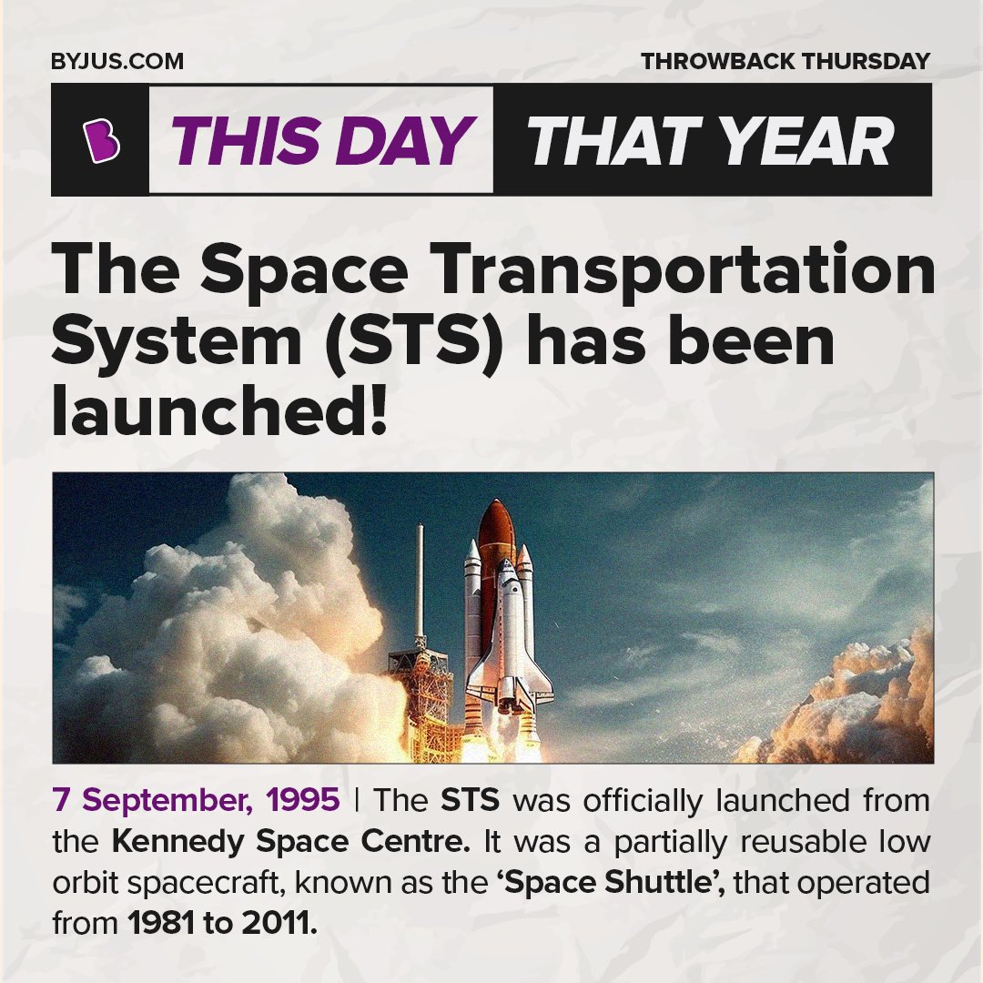 BYJUS's tweet image. Today we look back 28 years to the first ever reusable spacecraft. In total, there were 6 space shuttle orbital vehicles launched. One of them even launched the Hubble Space Telescope in 1990. Can you guess all 6 names?

#ThrowbackThursday #byjus