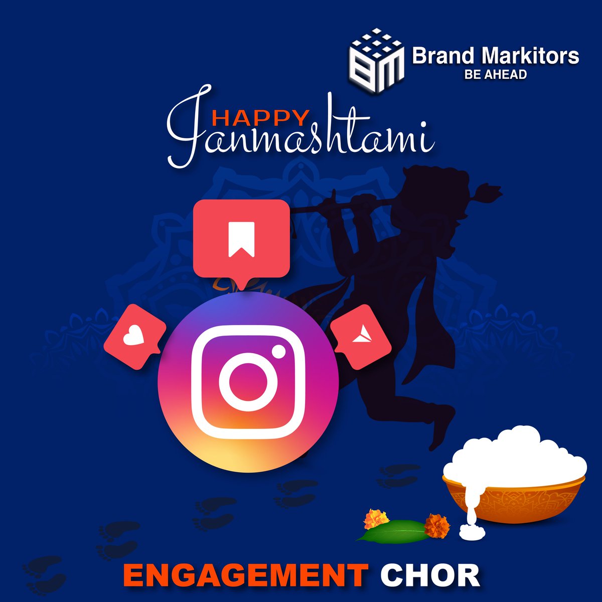 brandmarkitors's tweet photo. Govinda (Go win the) world with Brand Markitors premium social media and performance marketing.
.
#HappyJanmashtami2023 https://t.co/RAPVKtr20T