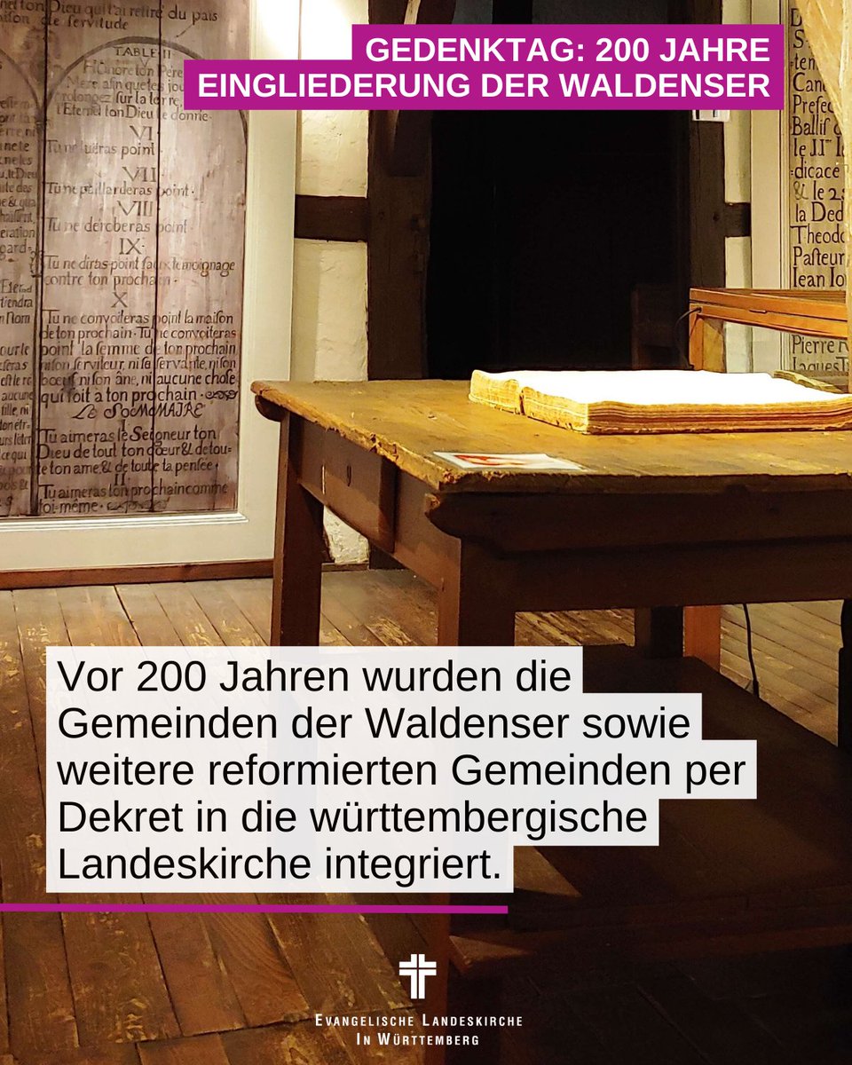elkwue's tweet photo. Gedenktag: Am 7.9. 1823 wurden die Gemeinden der Waldenser und weitere reformierte Gemeinden in Württemberg per Dekret in die württembergische Landeskirche integriert: https://t.co/xD84pg4TKd
#waldenser #elkwue #evangelisch #kirche #würtemberg #geschichte #kirchengeschichte https://t.co/sZqiuFn5SC