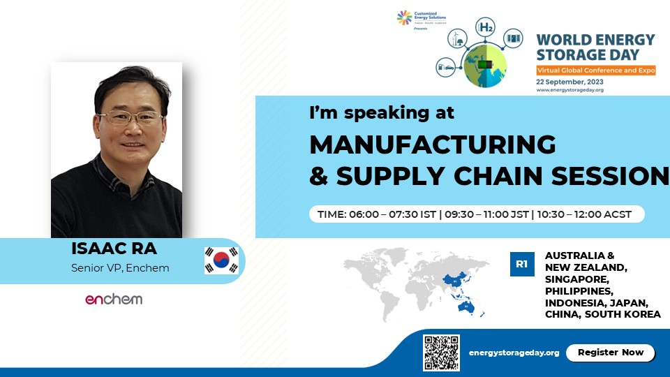 We welcome ,Isaac Insup Ra, Senior VP From enchem as our speaker for #WESD #2023.
He will be speaking in the R1- #Manufacturing &amp; #supplychain session.

To interact with him, register at: lnkd.in/dXKwbsm7

#renewableenergy #solarenergy #solar #solarpower #cleanenergy