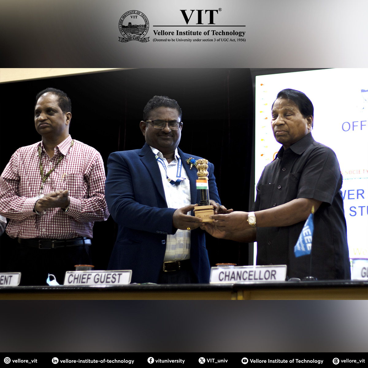 VIT_univ's tweet photo. #SELECT School inaugurated the #IEEEPowerElectronicsSociety (#IEEEPELS), a brand new student chapter of #VIT that will extensively work towards promoting #technologicalinnovation for betterment of society. The event also witnessed launch of start-up #LIVESTOCKIFY
#VITChapters https://t.co/zlPnetBufp