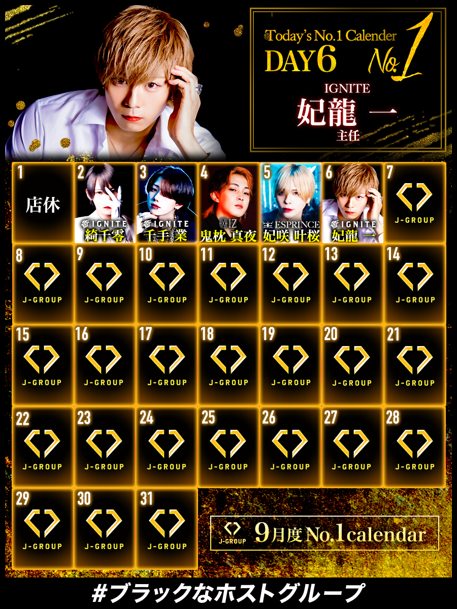 jgroup_host's tweet photo. 9/6(水)No.1は

IGNITE @IGNITE_JGROUP
👑妃龍 一 主任👑
✨@hajime_ignite✨

IGNITEからハジメ主任、今月初No.1です‼⚡️

#推し #中洲ホスト #イケメン https://t.co/wJnJKUKvVz