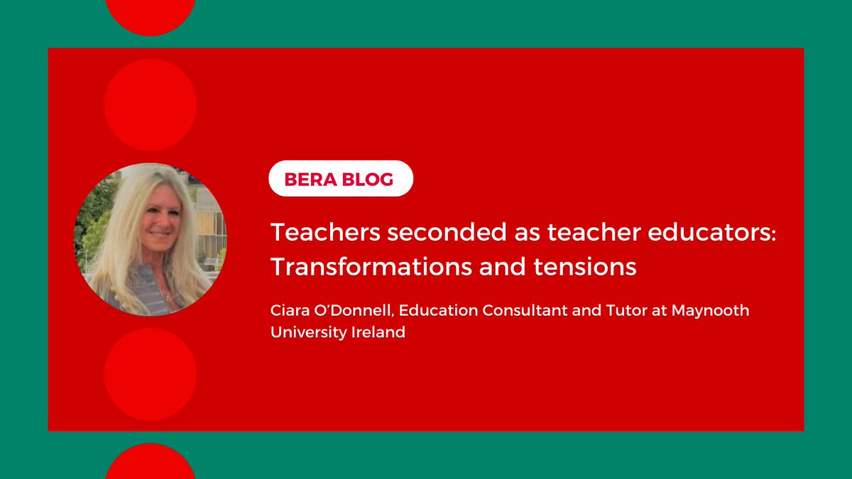 BERA (@beranews) on Twitter photo 📝 NEW BLOG POST
Teachers seconded as teacher educators: Transformations and tensions
<a href="/ciaraconsult/">Dr. Ciara O'Donnell</a> <a href="/TeachingCouncil/">Teaching Council</a> <a href="/MaynoothUni/">Maynooth University</a> <a href="/rosedolan/">Rose Dolan</a> <a href="/HargreavesBC/">Andy Hargreaves</a> <a href="/ATEE_Brussels/">Association for Teacher Education in Europe</a>
Read here: bera.ac.uk/blog/teachers-…
This blog is based on the author's #BERA2023 Conference presentation. 📝 NEW BLOG POST
Teachers seconded as teacher educators: Transformations and tensions
<a href="/ciaraconsult/">Dr. Ciara O'Donnell</a> <a href="/TeachingCouncil/">Teaching Council</a> <a href="/MaynoothUni/">Maynooth University</a> <a href="/rosedolan/">Rose Dolan</a> <a href="/HargreavesBC/">Andy Hargreaves</a> <a href="/ATEE_Brussels/">Association for Teacher Education in Europe</a>
Read here: bera.ac.uk/blog/teachers-…
This blog is based on the author's #BERA2023 Conference presentation.