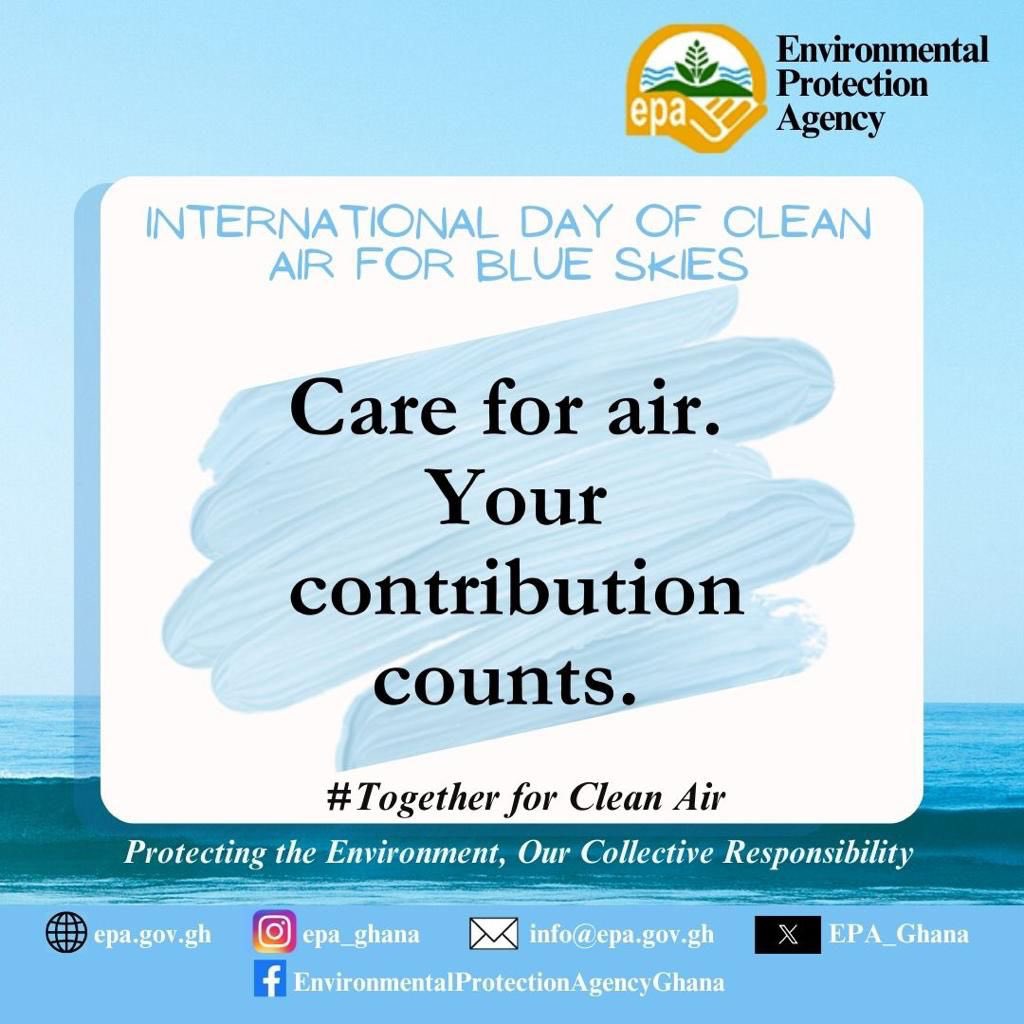EPA_Ghana's tweet image. Be part of the solution, not part of the pollution.💚 

#CleanAirForBlueSkies 
#environment
