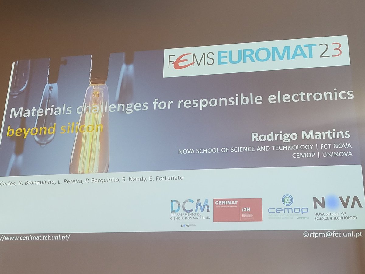 FEMS_EU's tweet photo. Day 4 (and final) of FEMS EUROMAT 2023 by @DGM_eV - Conference chair Prof Ehrenfried Zschech introducing 'Materials chellenges for responsible electronics: Beyond silicon' by Prof Rodrigo Martins
#EM23 #FEMSEUROMAT #EUROMAT @DGM_eV https://t.co/PCmk5Fg3Dc