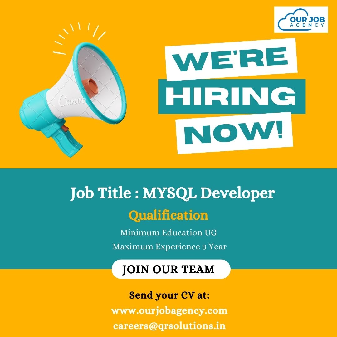 Ourjobagency1's tweet image. Job Title : MYSQL Developer
We are actively seeking a skilled and experienced MYSQL Developer to join our team.
Apply Now:
ourjobagency.com
#jobintrichy #mysqldeveloper
#mysqldeveloperjob #jobtrichy #ourjobagency