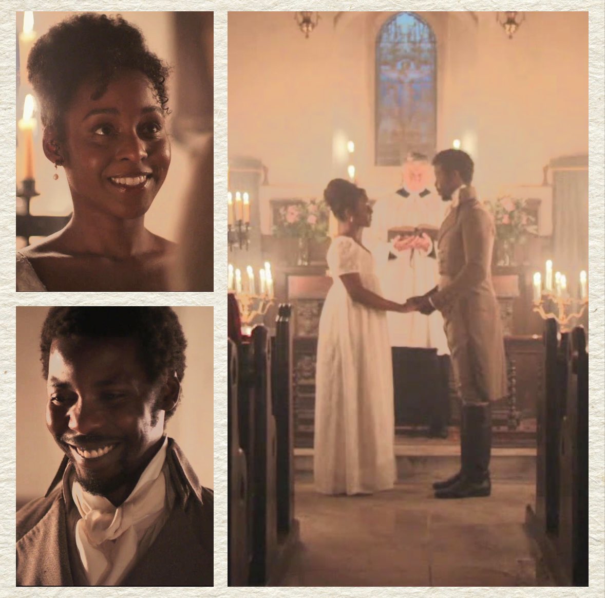 Louisa1496's tweet photo. @stylingbylauren we have some amazing details of Charlotte’s &amp; Colbourne’s beautiful wedding outfits; could you give us some details of Georgiana’s &amp; Otis’s outfits too please? It is so hard to appreciate them from the few pics we have… many thanks🙏☺️ #SanditonS3 #Sanditon https://t.co/FdXrQkBoHQ