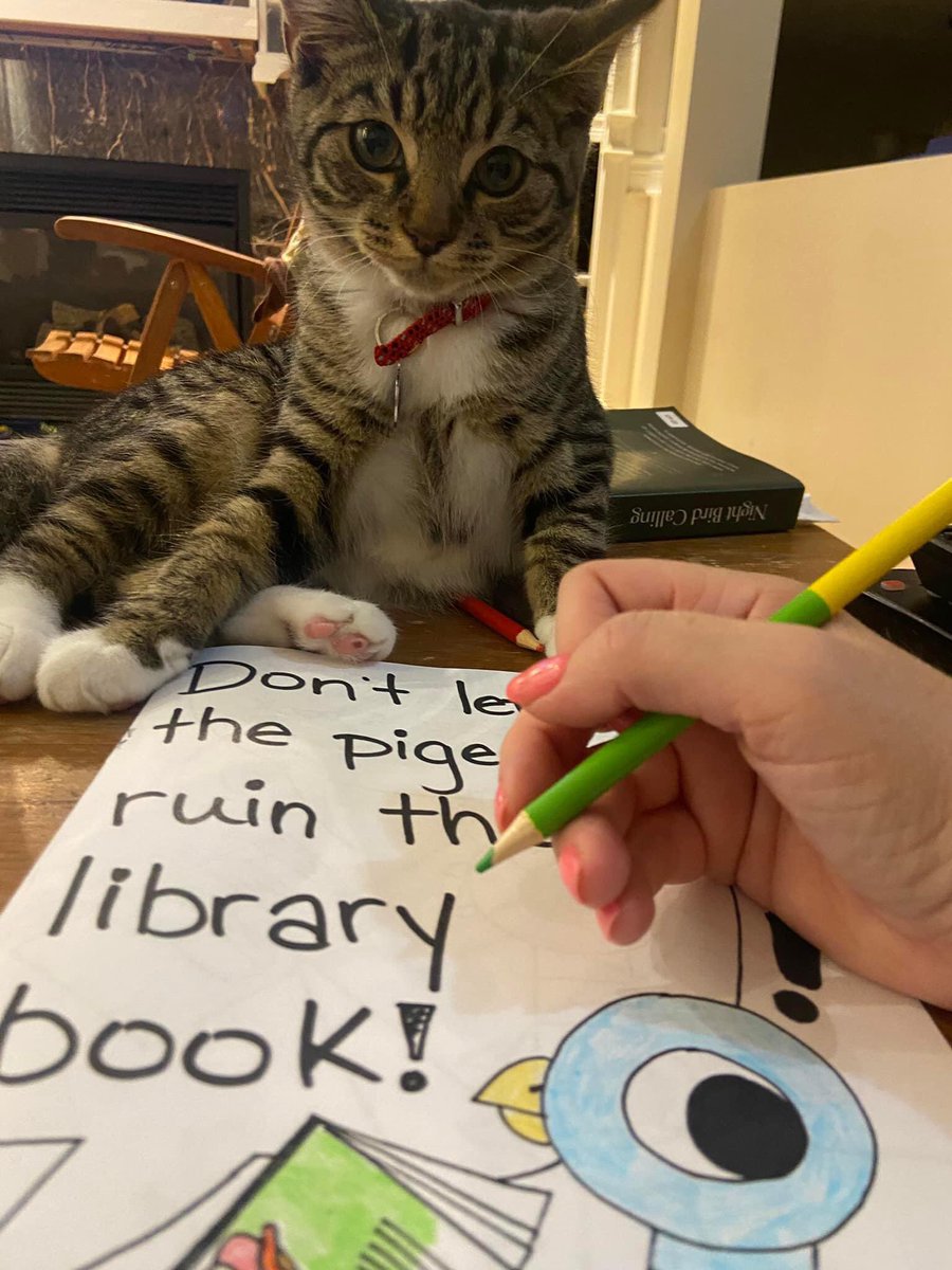 It’s important to have help when prepping library orientation activities! #schoollibraryjoy