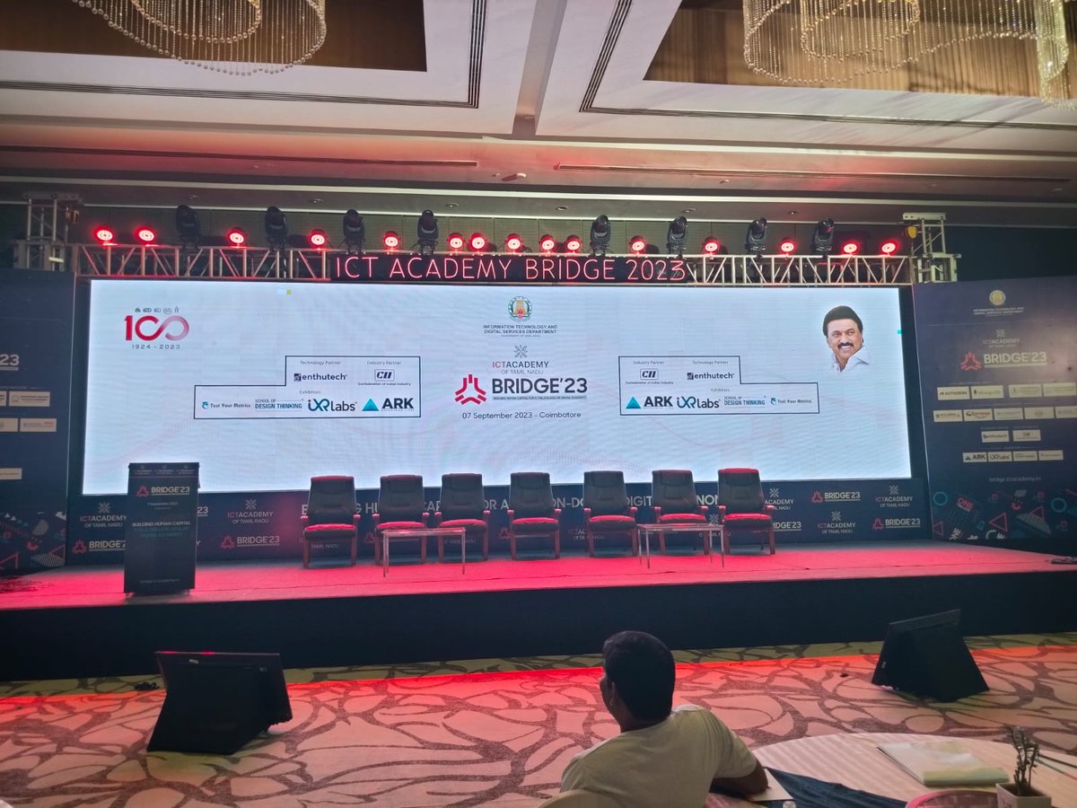 ictacademyindia's tweet photo. All set for the 51st edition of ICT Academy BRIDGE'23 in #Coimbatore. 

A High-Impact Industry-Institute Interaction Event.

Venue: Hotel Le Méridien, Coimbatore 

Stay tuned for more updates!

#ictacademy #ictbridge51 #ictbridge2023 #conclave #event #BridgePartner https://t.co/S7baEh4ehO