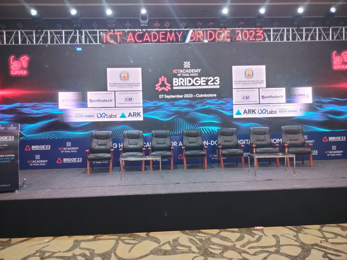 ictacademyindia's tweet photo. All set for the 51st edition of ICT Academy BRIDGE'23 in #Coimbatore. 

A High-Impact Industry-Institute Interaction Event.

Venue: Hotel Le Méridien, Coimbatore 

Stay tuned for more updates!

#ictacademy #ictbridge51 #ictbridge2023 #conclave #event #BridgePartner https://t.co/S7baEh4ehO