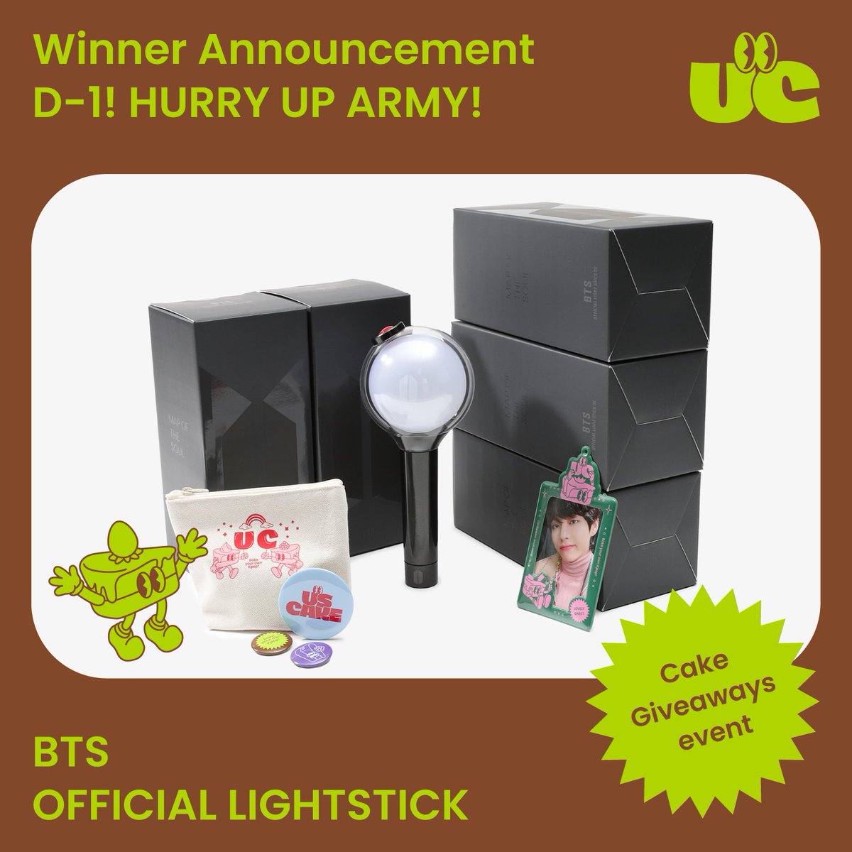 fan_uscake's tweet photo. 💜 D-1 💜 Last Call (4/4)
🔥 BTS- #ARMYBOMB 🔥

Result :  9/8 19:00 KST
Method: Drawing lots (5 WIINNER🏆)

✅Follow @fan_uscake💜
✅Like and RT 💜 
✅Tag Your ARMY Friends💜

✈️ International Shipping for Free✈️
🎁GIFT : ARMYBOMB+ Membership Box 

#BTS #방탄소년단   #방탄소년단RM   #방탄소년단진  #방탄소년단정국   #방탄소년단지민   #방탄소년단슈가   #석진   #SEOKJIN  #진 #지민 #JIMIN   #v #태형   #TAEHYUNG  #정국  #JK #Jungkook   #전정국   #RM   #NAMJOON   #SUGA   #윤기  #슈가  #JHOPE   #제이홉   #정호석   #지민아_라이7주년축하해 #지민아라이7주년축하해  
#USCAKE #어스케잌 #USCAKE_BFF #어스케잌BFF
