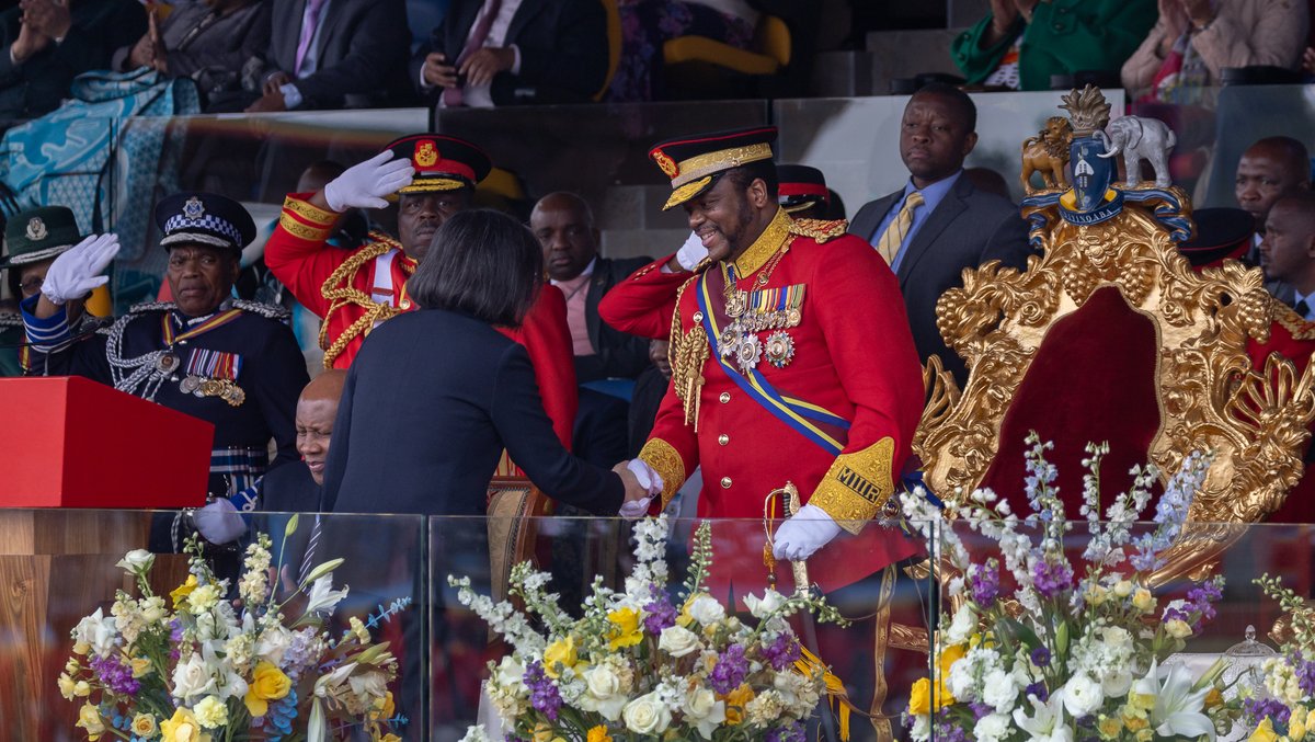 iingwen's tweet photo. I had the honour of attending the double celebration marking 55 years of Eswatini’s independence & the 55th birthday of King Mswati III, where I pointed out that this year also marks 55 years of #Taiwan-#Eswatini ties. Over the decades, our countries have supported each other & will continue to stand together as steadfast friends.
