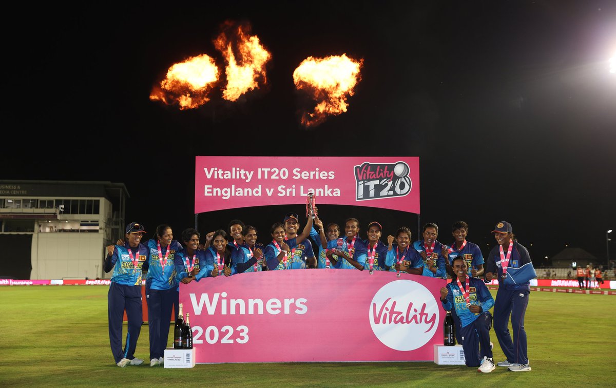 OfficialSLC's tweet photo. Sri Lanka Women's Cricket Team: Breaking Records and Hearts in England! 🏏🏆 #LionessRoar #ENGvSL https://t.co/HCX51AdN8U