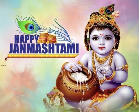 Wishing you a joyful and blessed Janmashtami.May Lord Krishna's love and wisdom guide you on the path of righteousness and bring happiness to your life. Jai Shri Krishna! 🙏🌟