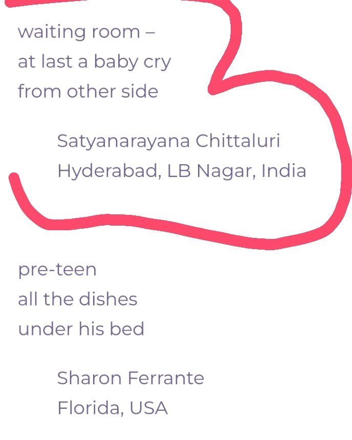 Thrilled  to have my haiku again this week in haiku foundation, haiku dialogue an international online journal.Thanks a lot to Deborah.
  మరోసారి ఈ వారం కూడా అంతర్జాతీయ ఆన్లైన్ మాగజైన్ హైకూ ఫౌండేషన్లో  ఎంపికైన నా ఆంగ్ల హైకూ ఇదని తెలుపుటకు సంతోషిస్తూ....మీ చిత్తలూరి🤝🙏👆