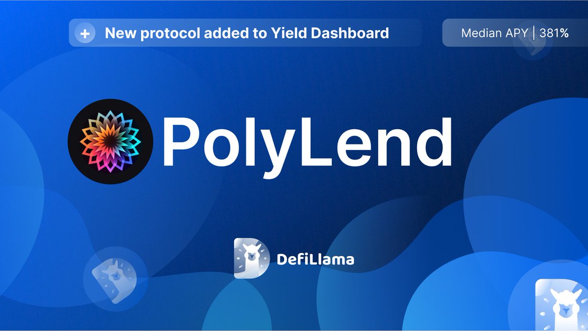 DefiLlama's tweet photo. Now tracking @polylendxyz pools on our Yield Dashboard https://t.co/Lw0P2JMdhm