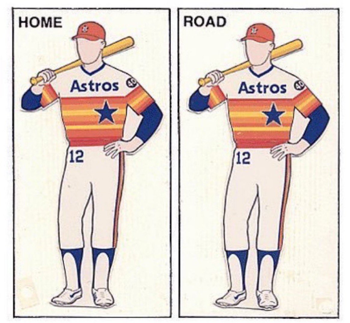 Super70sSports's tweet photo. When asked to pick their home and road uniforms, the Astros replied "We'll wear this sweet bastard every day and you'll fucking like it." https://t.co/6vMfl2e0cU