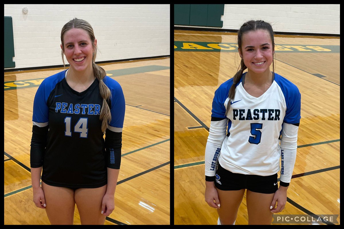 Gosset41's tweet photo. Players of the match from last nights Peaster 3-2 win at Boyd: Halie McDaniel who was a force at the net. Team high 16 kills and 6 total blocks. @AverieThreet (UTEP commit) put in 30 digs and broke the program career record now sitting at 1537! District up next for the Hounds! https://t.co/B3UDRWs3WY