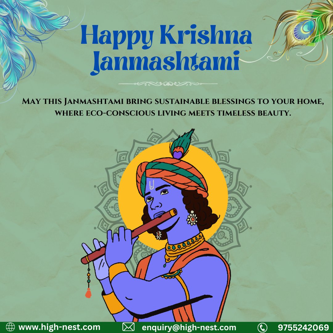 With the onset of Janmashtami let's take a step forward towards sustainbility 🌿 🏡 For free consultation: high-nest.com ✉️ enquiry@high-nest.com #SaveEarth #Sustainability #janmashtamispecial #KrishnaJanmastami #Krishna