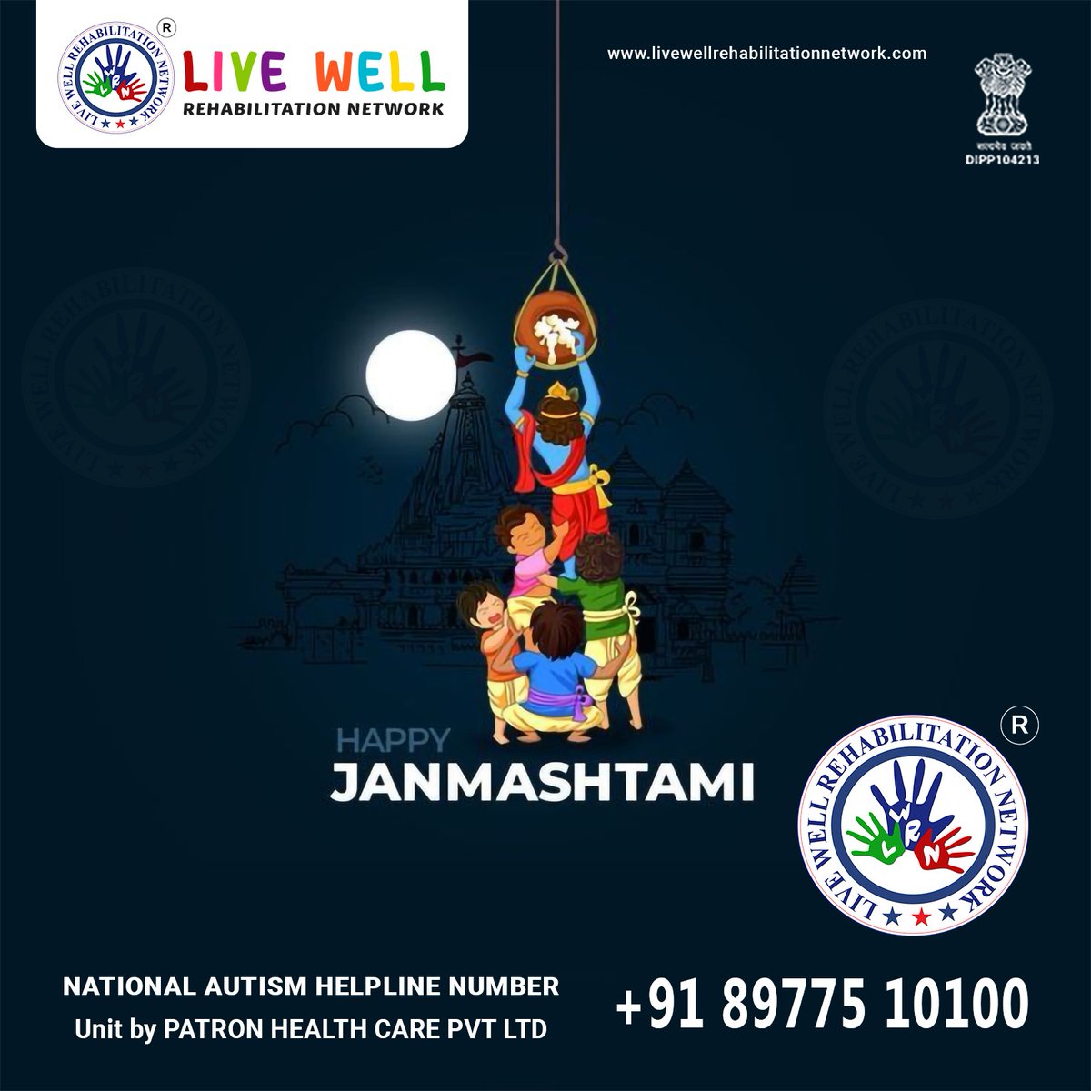Happy Janmashtami.
LIVE WELL Rehabilitation Network 
.
#krishnajanmashtami #lwrnetworks  #livewell #RehabilitationCenter #autismawareness