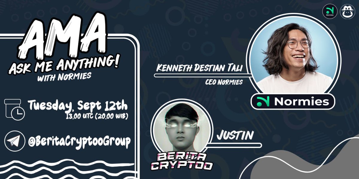 useNormies's tweet photo. We have 4 upcoming AMA voice on Telegram Channel! If You still don't understand what is Normies, Come and join this 4 awesome AMA Voice, get some prize and learn something new about Normies! See you there!

#telegramchannel #aridrop #cryptoaidrop #monnpay #coinbase https://t.co/ol5JRvmzr7