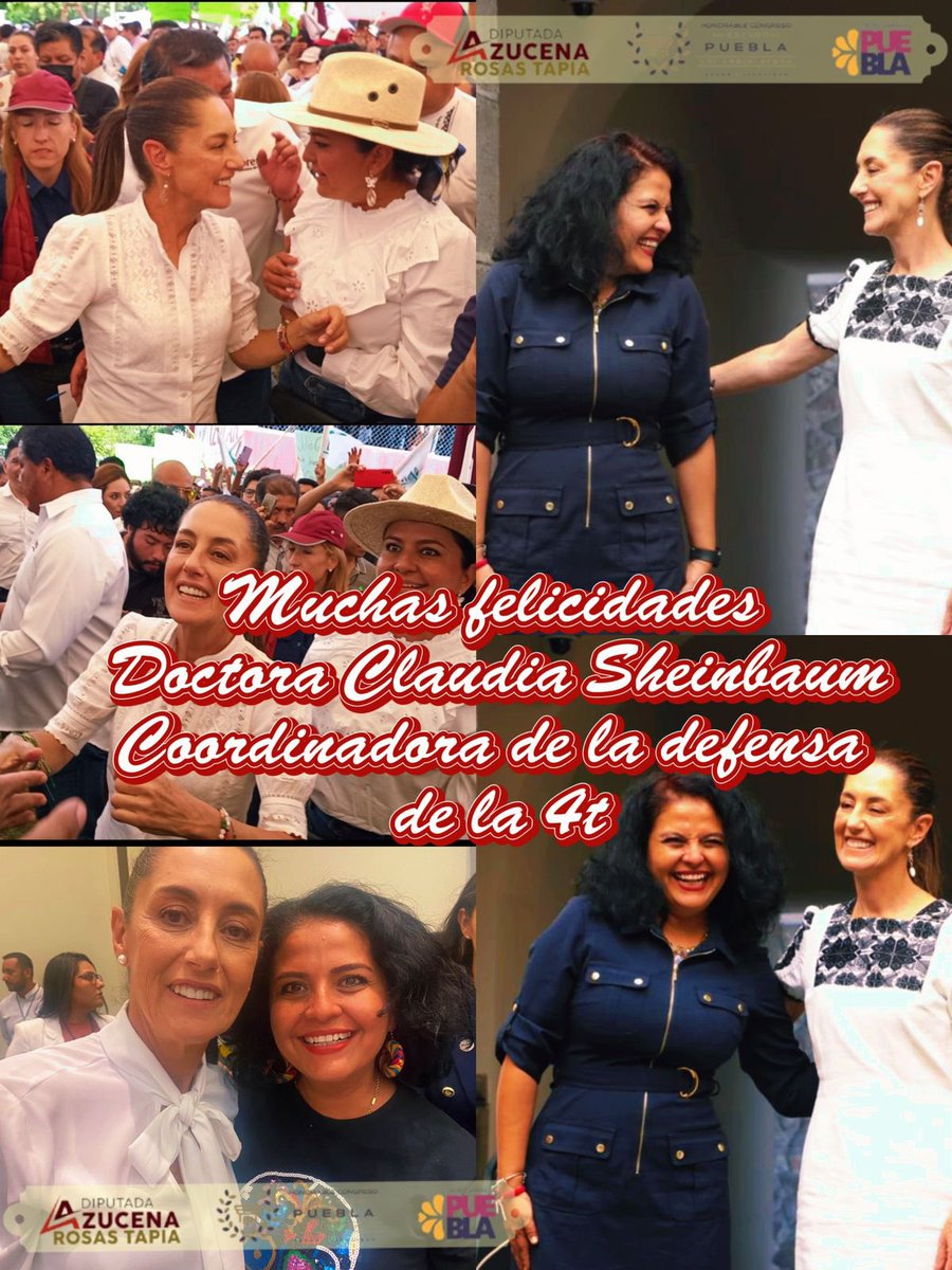 Quiero reconocer por este medio a la Dra. @Claudiashein!! Compañera Coordinadora del Movimiento de Regeneración Nacional de la Defensa de la Cuarta Transformación de Nuestro País!! Enhorabuena!! En México y en Puebla es tiempo de las Mujeres!! 👩 Muchas felicidades!!