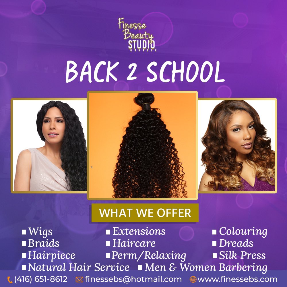 FinesseBS's tweet photo. Please don’t forget that Finesse Beauty Studio does not only hair dress, we also sell hair! Come to Finesse for top quality hair! Brazilian, Indian, other human hairs; you name it!

.
.
.

#FinesseBeautyStudio #Toronto #TheDot #The6ix #Jane #Lawrence #Trethewey#JaneAndTrethewey https://t.co/Onk34olFn2