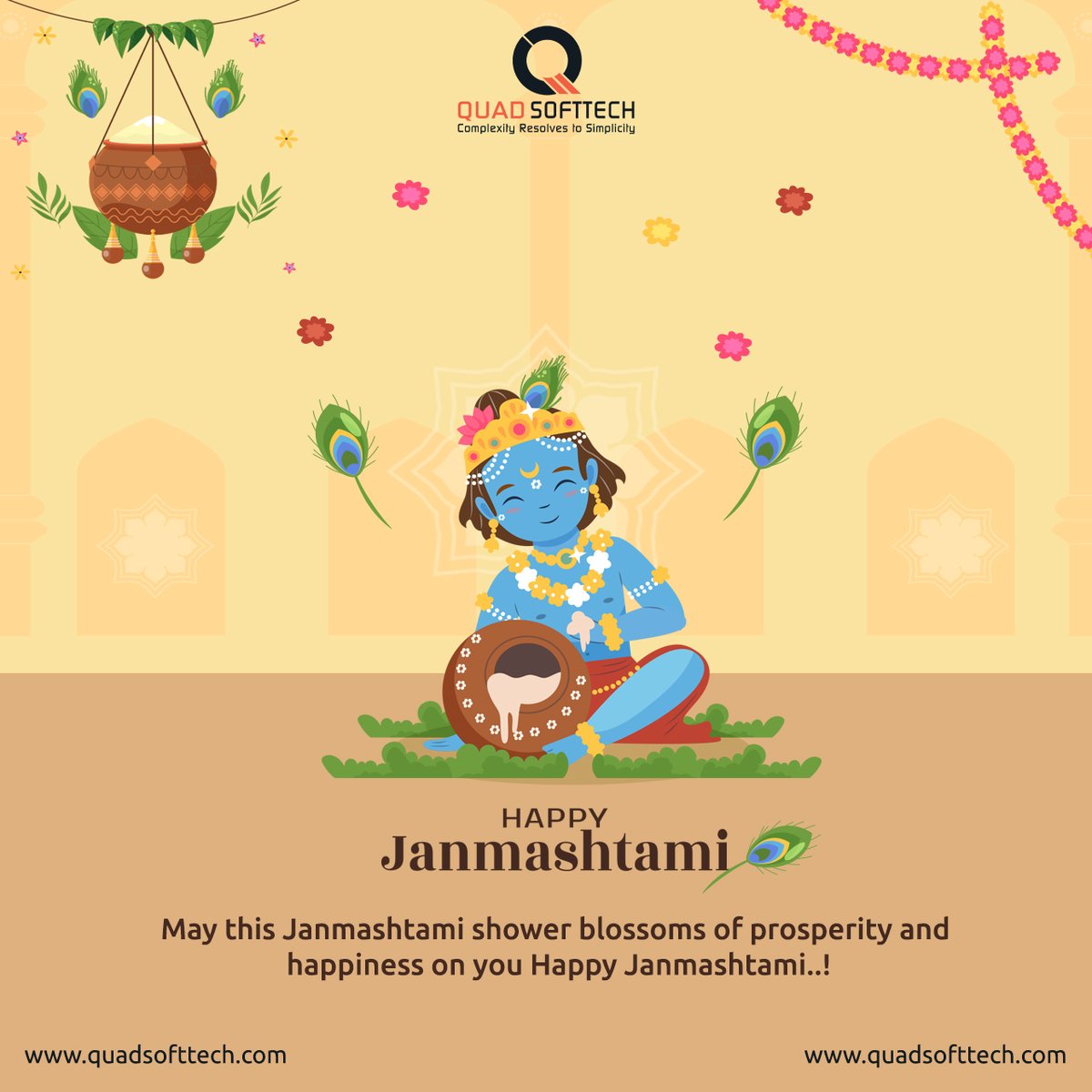 QuadSoftTech's tweet photo. You must worship the Self in Krishna, not Krishna as Krishna.
Happy Janmashtami to everyone.
#QuadSoftTech #Janmashtami #Krishna #KrishnaJanmashtami #Lordkrishna #HappyJanmashtami #RadhaKrishna #Vrindavan #JanmashtamiSpecial #HareKrishna #ShriKrishna #Surat #Gujarat #India https://t.co/vBPwYRbles