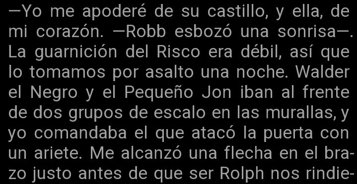 Alechikito21's tweet photo. 'Yo me apodere de su castillo, y ella de mi corazón.'

Aquí murió Robb Stark, ya ni quiero leer sus capítulos.

#ASOIAF https://t.co/L2FZVGrvvA