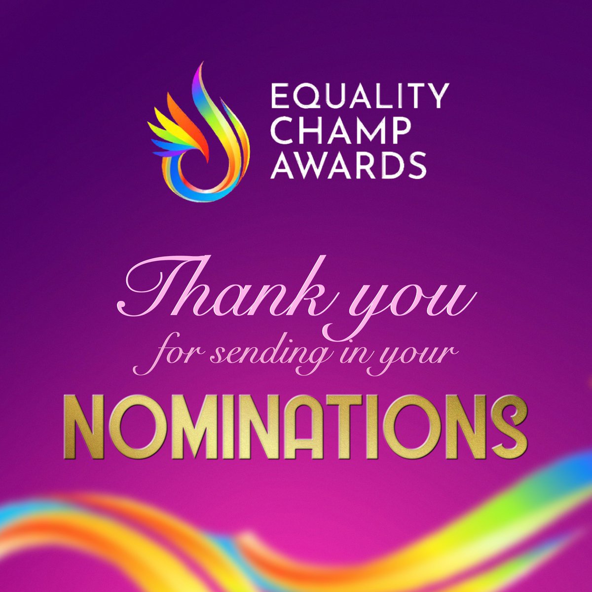 eqchampawards's tweet photo. Last August 31, we closed the nominations for the 2023 Equality Champ Awards. 🌈

A huge thank you to everyone who sent in their nominations! We hope that you'll stay with us on this journey towards recognizing &amp; celebrating those who drive positive change through equality. 🏳️‍🌈 https://t.co/Nvk2fSQLcG