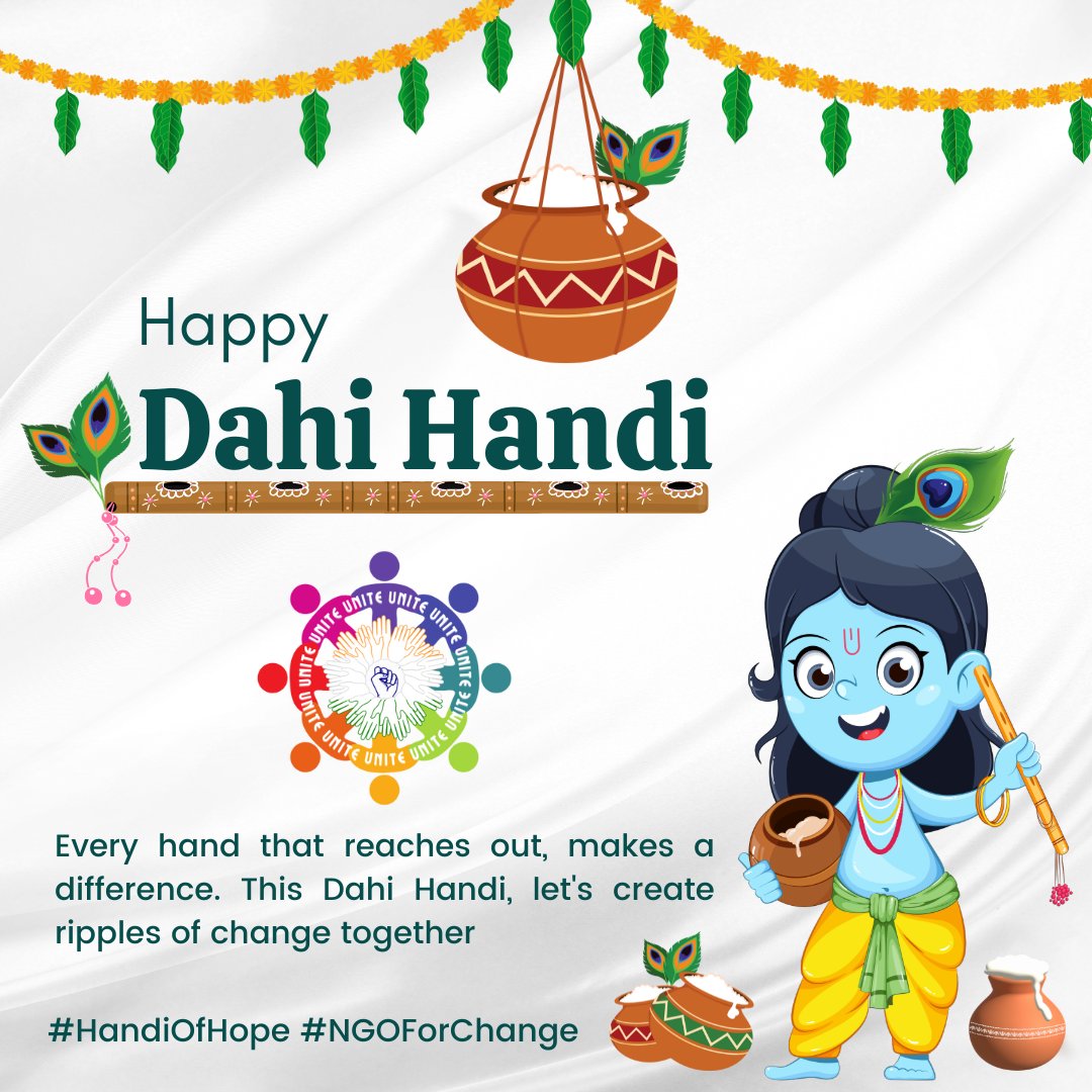 USWC_India's tweet image. Celebrating unity and strength this Dahi Handi

Join us as we break barriers and create a sky full of hope and togetherness. Let&apos;s reach new heights together

#DahiHandi #UnityInCelebration #KrishnaJanmashtami