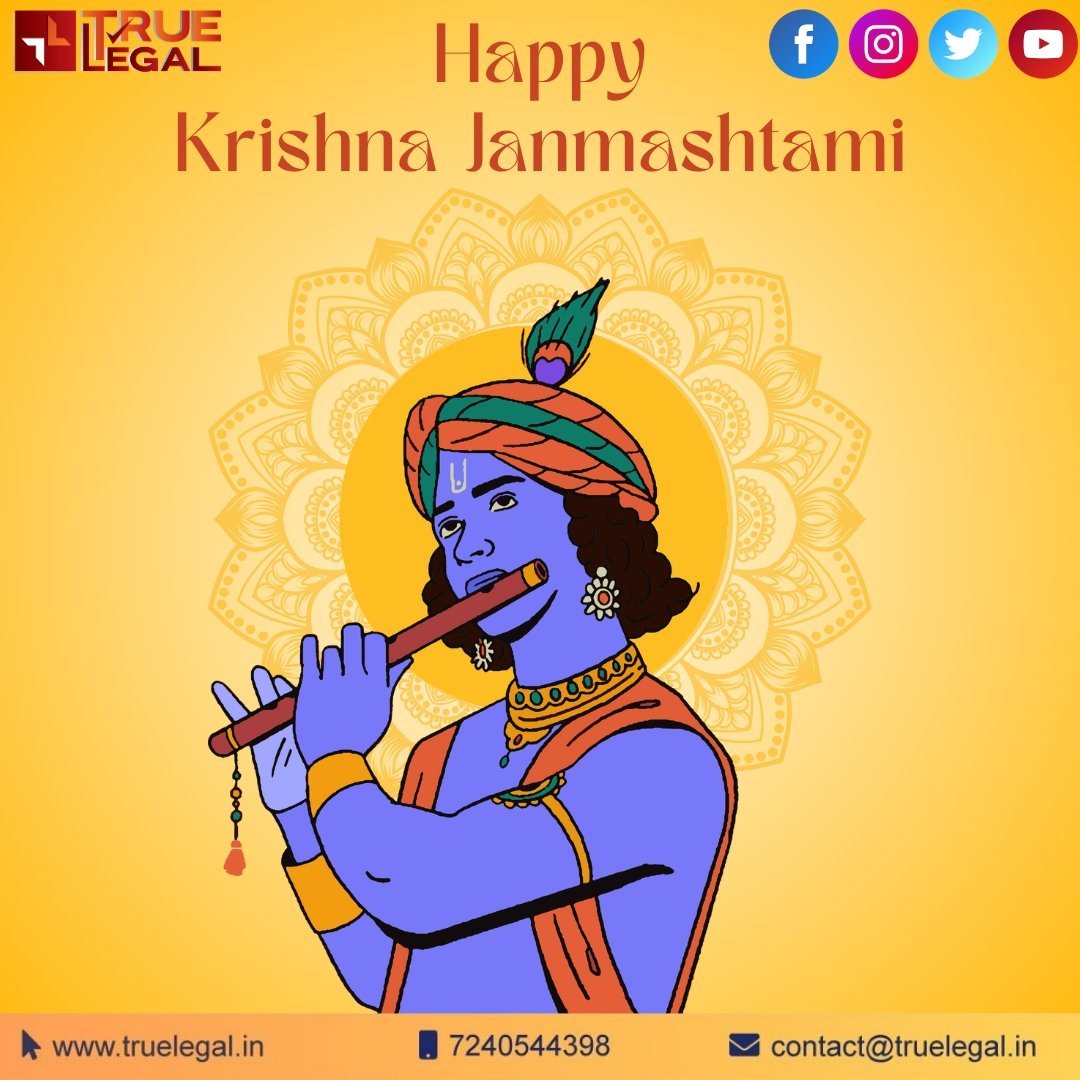 truelegals's tweet photo. Happy Krishna Janmashtami 🎂🎉🎈

Contact True Legal at 072405 44398 for more details.
Mail: contact@truelegal.in
Website: https://t.co/Y2BCx48ako

#TrueLegal #janmashtami #krishnajanmashtami https://t.co/RxFWfPPRsf