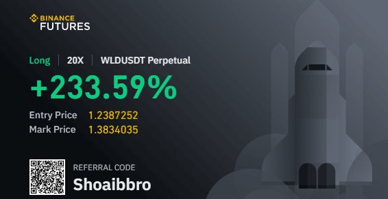 shoaibbrocrypto's tweet photo. $WLD  in gainers my bois!
#WLDUSDT  will be out of radar for short if it breaks 1.4$ ( above this we have more volume )
The selling points are;
1.2500$
1.2140$
1.1782$
( Before these we are up 🔺) 
| DM for personal setup |
https://t.co/5hXnBpwLXb https://t.co/OY823mgR44