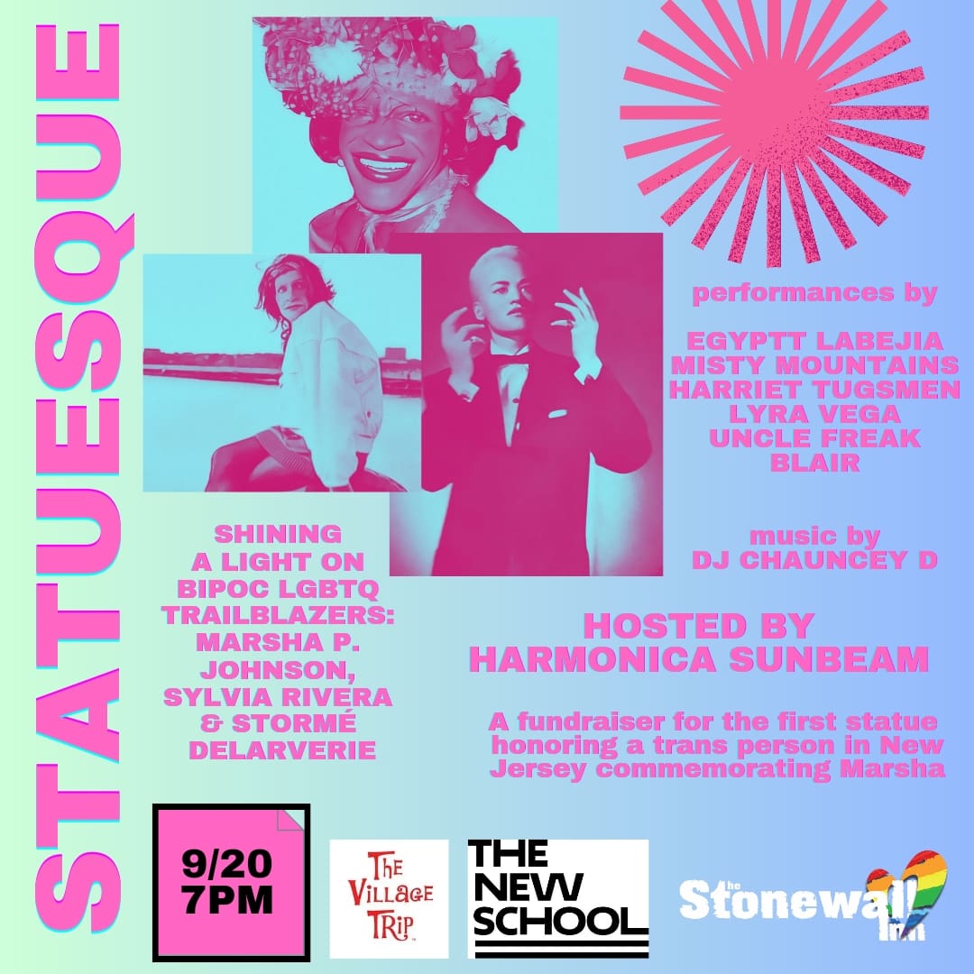 Save The Date

#marshapjohnson
#sylviarivera
#stormedelarverie
@StonewallInnNYC 
#thevillagetrip #djchaunceyd