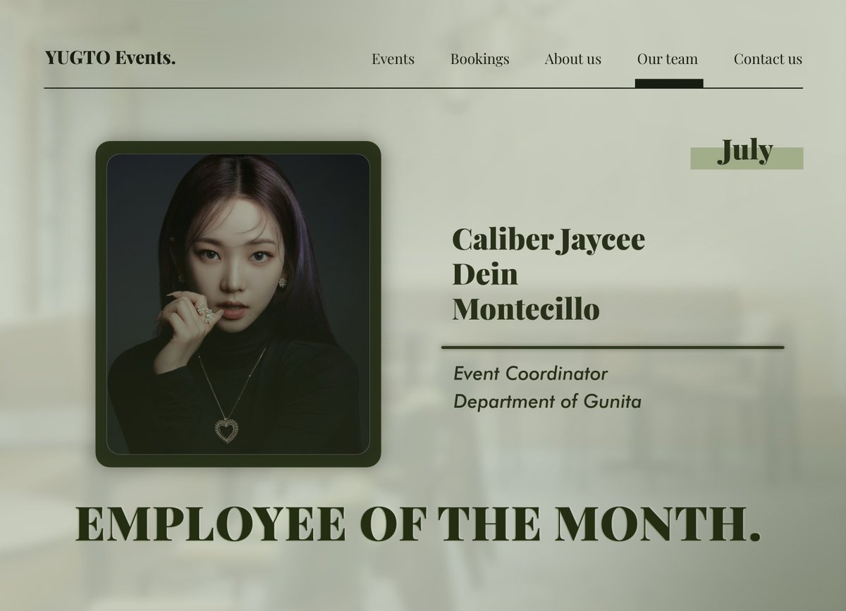 ㅤ
             
Mabuhay! 

Isang pagbati sa natatanging empleyadong nagpakita ng lubos na dedikasyon sa kaniyang pagtatrabaho. Pasasalamat at lubos na pagpapahalaga 
sa iyo, Caliber Jaycee!
ㅤㅤ
ㅤ