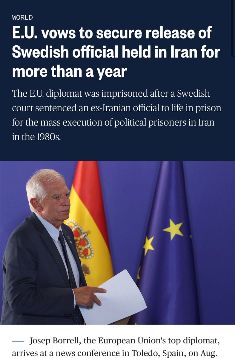 What did the E.U. “vow” to do for kidnapped and hanged Swedish citizen, Habib Chaab, earlier this year? @JosepBorrellF what will the E.U. “vow” to do for condemned to death Swedish citizen, doctor @FreeDjalali ? What will the E.U. “vow” to do for Kidnapped & condemned to death…