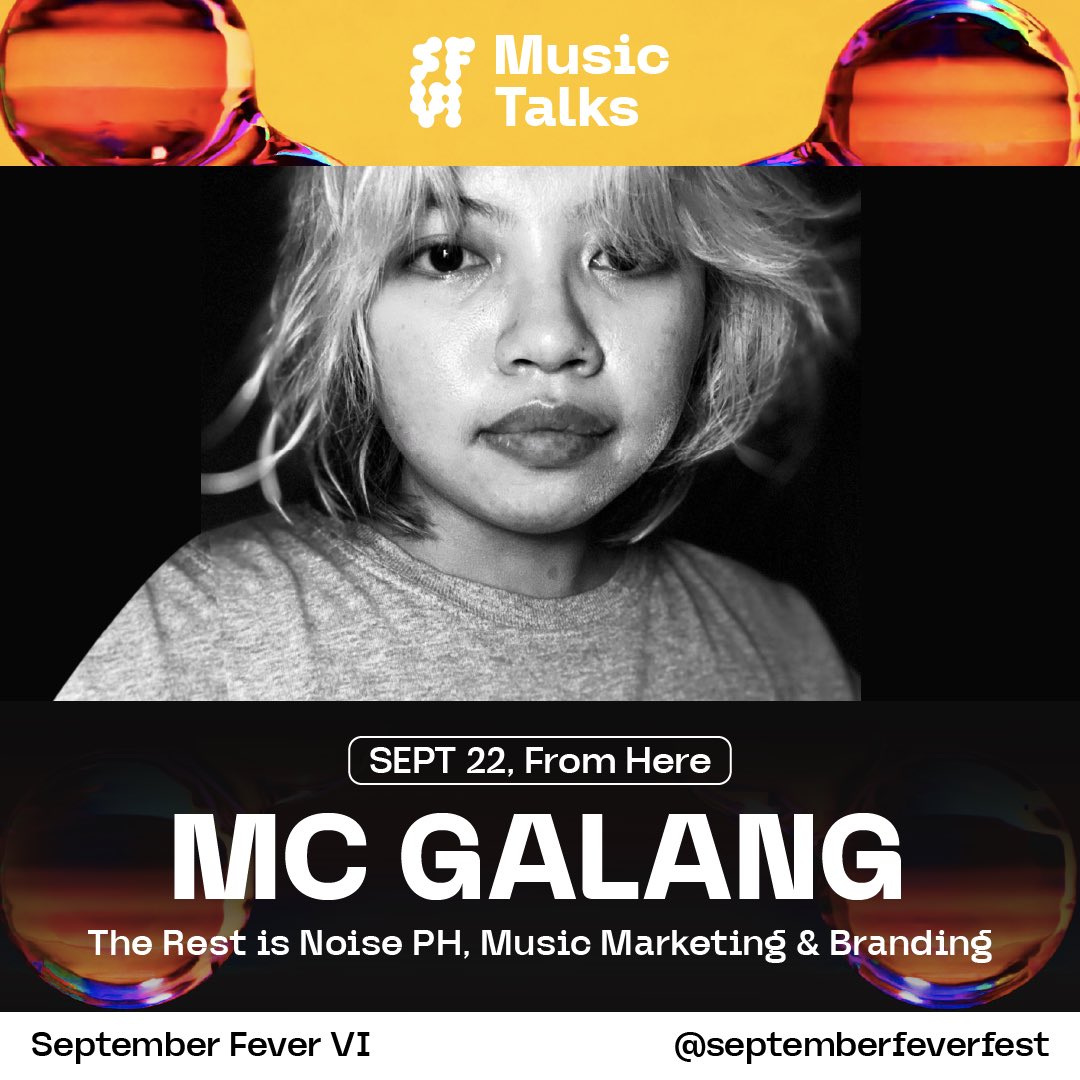 SeptFvrFest's tweet photo. Our next Music Talks speaker is a highly respected (literally!) name in Manila's local music scene 🤩🔥

MC will be talking about Music Marketing and Branding this September 22, 2023 at From Here, Crossroads, Cebu! Get your tickets now 🎟️ #SeptFvrVI https://t.co/4SX6SyEpZ1