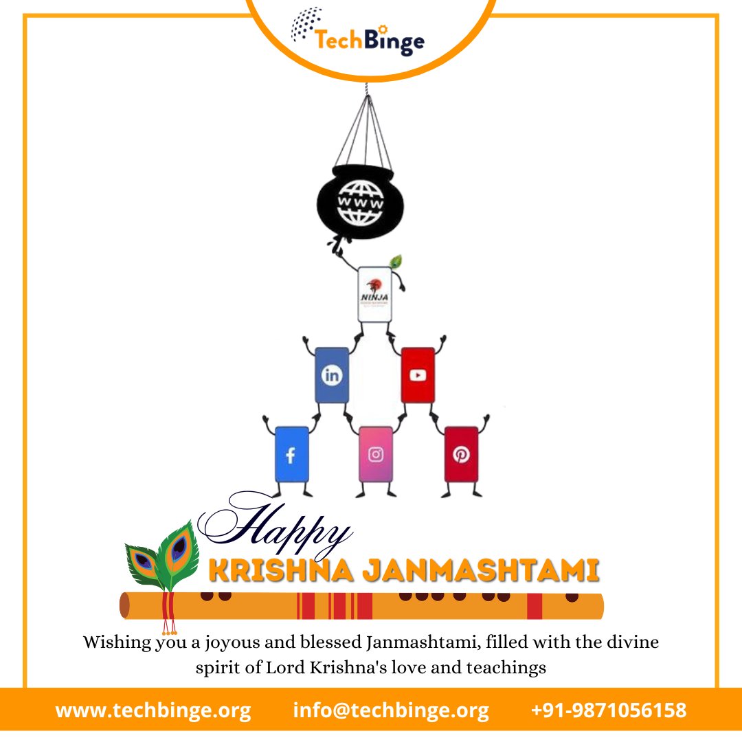 May the blessings of Lord Krishna fill your life with peace, happiness, and love this Janmashtami.
.
.
Follow @techbingeindia
Contact us:-
+91-987-105-6158
techbinge.org
.
.
#JanmashtamiJoy #KrishnaJanmashtamiCelebration #KrishnaDivineWisdom #DivineLove #Janmashtami