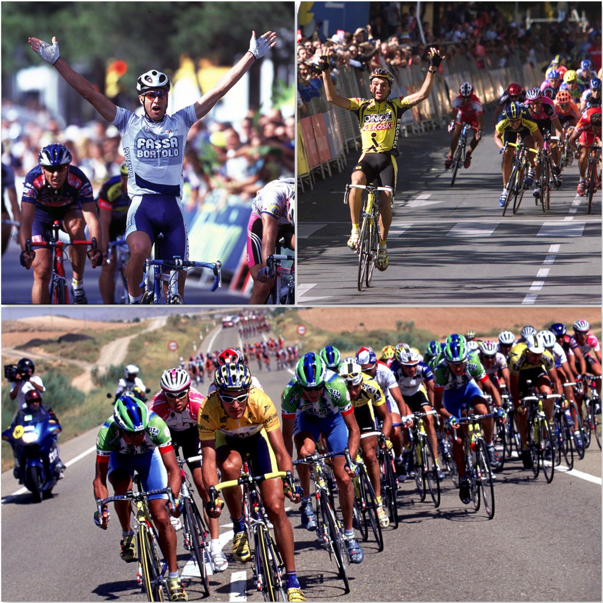 It's virtually all downhill to Zaragoza today, so maybe a record Vuelta speed? Like in 2001 when Igor Gonzalez de Galdeano won?; Alessandro Petacchi won into Zaragoza in 2000 after a wind-blown day of 'abanicos' put Angel Casero to the fore...