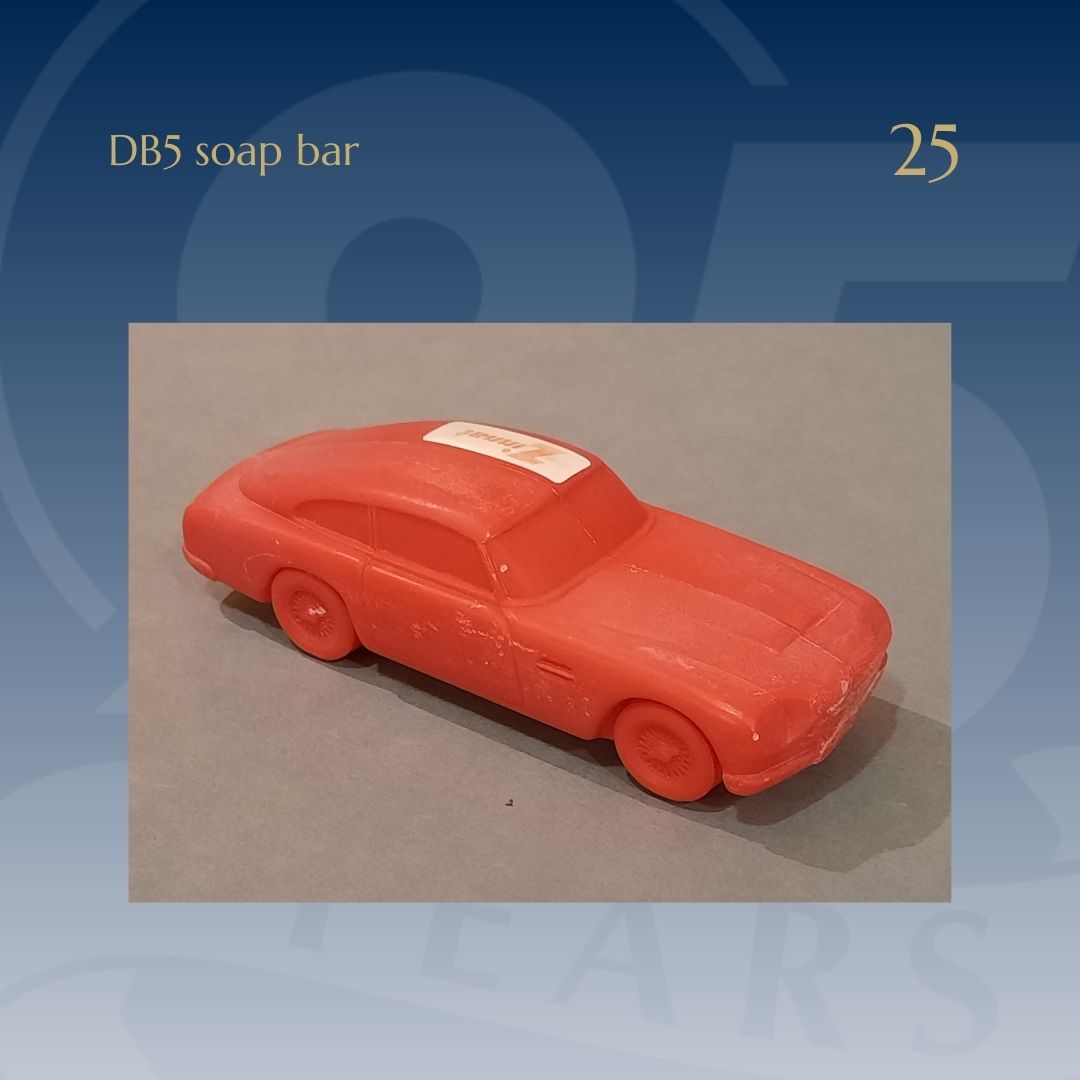 AMHTOfficial's tweet photo. #25. The newest addition to the AMHT's collection and the final object to bring our #25Years25Objects to an end. This soap bar is shaped like an Aston Martin DB5 because why not?!
#AMHT25 #HeritageFuelsPassion https://t.co/AWmQSc0vjK
