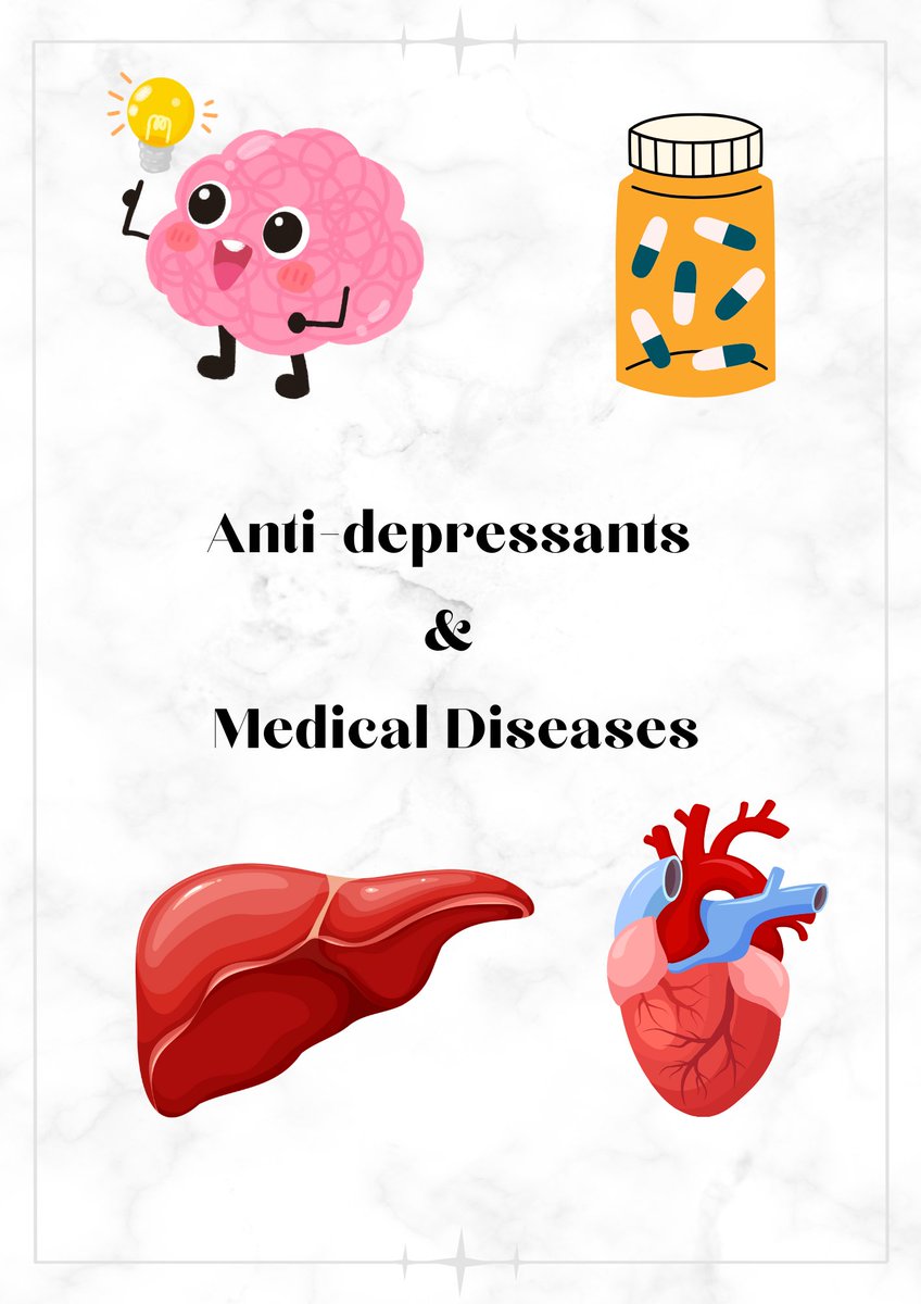 🌟Big #Umberella Review of metanalysis🌟

🧠💊 Anti-Depressants in 

#comorbid Depression + #Medical Diseases (e.g., Myocardial infarction)

Q:
What is the evidence for use of #antidepressants to treat or prevent comorbid #depression in pts with medical diseases? 
@elonmusk 
1/4