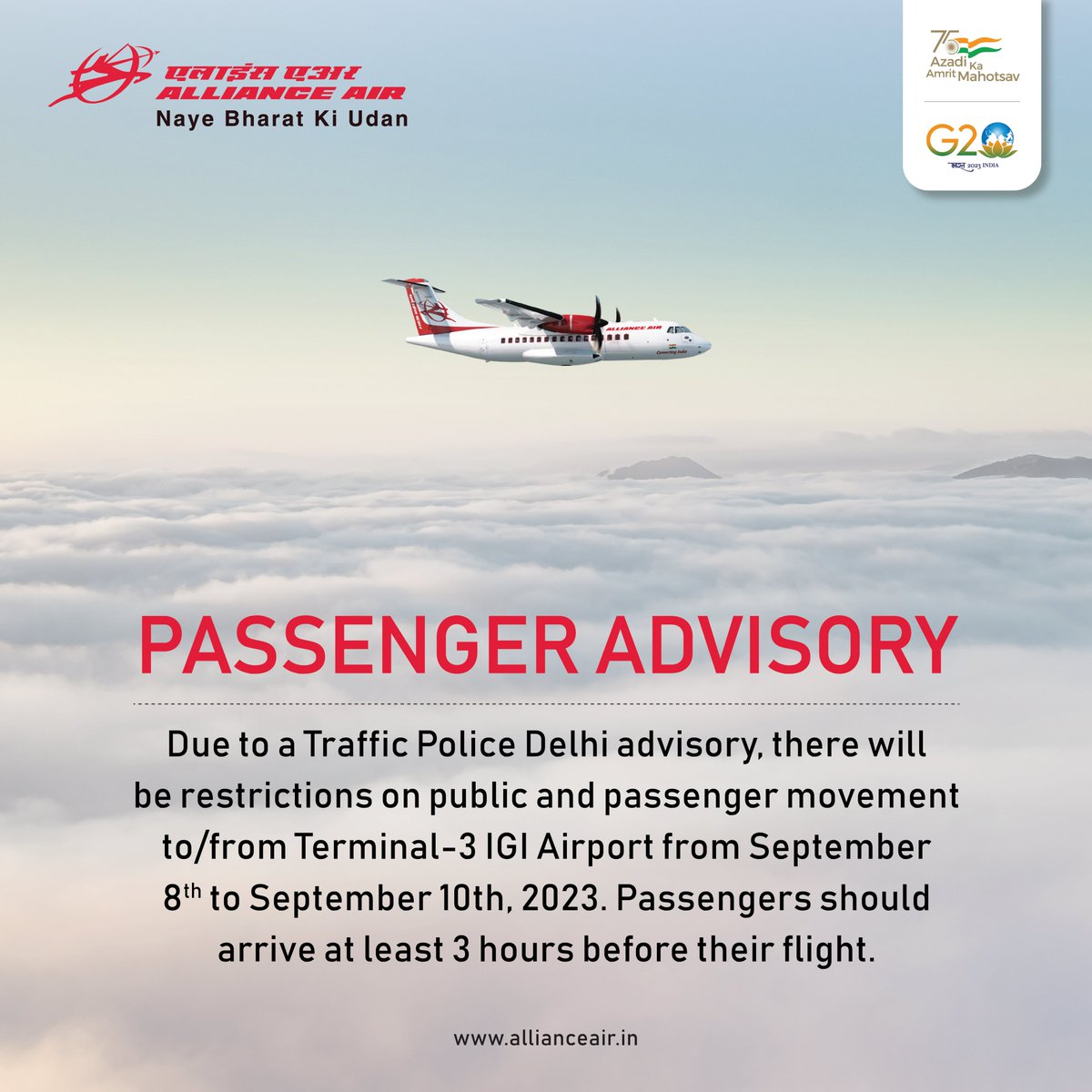 allianceair's tweet photo. Note: All we want is your convenience. Comfortable flying is what we want for you.
For more assistance, please contact us at +91-4442554255 or +91-4435113511
#AllianceAir #aviation #passengeradvisory #TrafficPolice #reportingtime #terminal #convenient #convinenttravel #BonVoyage https://t.co/ps0LRGwSwp