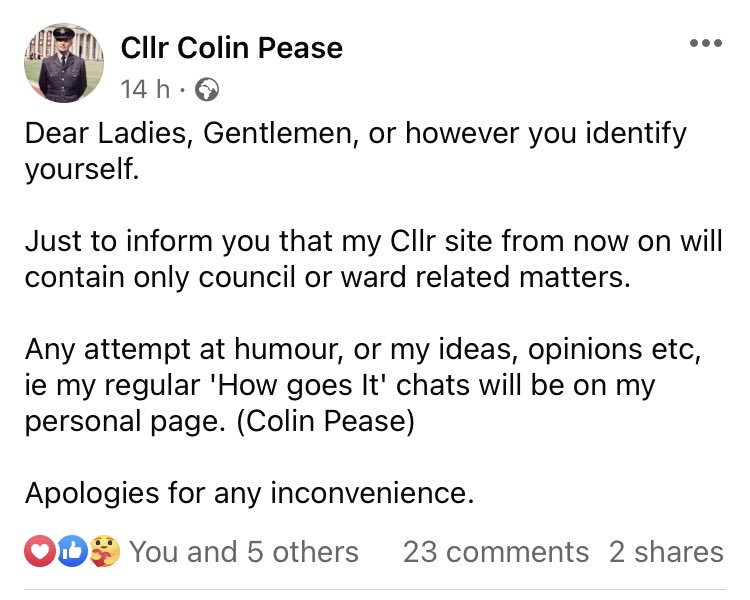 maw6785's tweet photo. #IStandWithColin
One of the most articulate, entertaining and hardworking councillors we have in Darlington. For some reason he is being silenced. The modern day Stasi are coming for another one. https://t.co/TIR4Hg3Alx