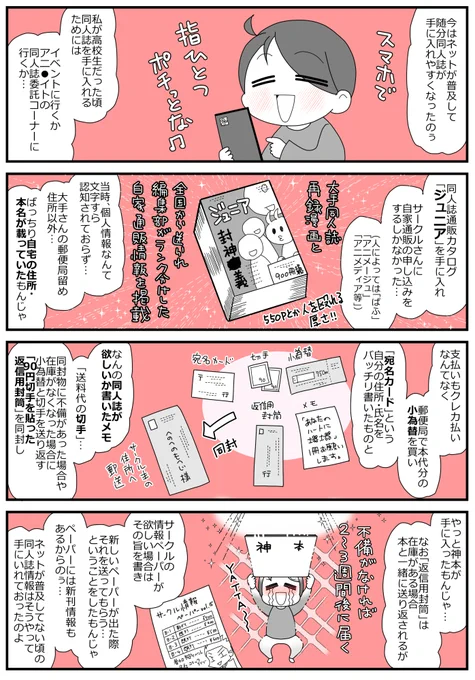 今は昔…ネットが普及していなかった頃の同人誌通販方法
