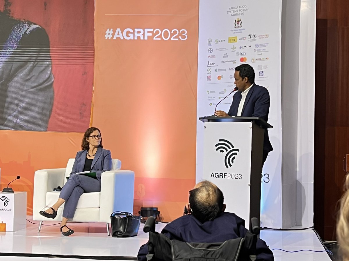 AlphonsoVM's tweet photo. Now at #AGRF2023 - Dr. Beth Dunford, @AfDB_Group Vice Pres. for Agriculture, Human &amp; Social Development joins an extremely distinguished panel for “#Tanzania Showcase - Build a Better Tomorrow Legacy Program.” The session explores creating #Jobs4Youth in agri #FoodSystems. https://t.co/W5SMzJkFrO
