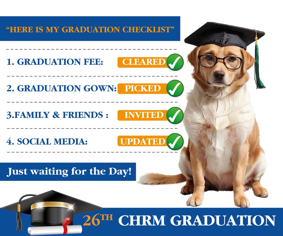 CHRM_College's tweet photo. Here is the Graduation Checklist ✅ https://t.co/g7Wv3QbmyU