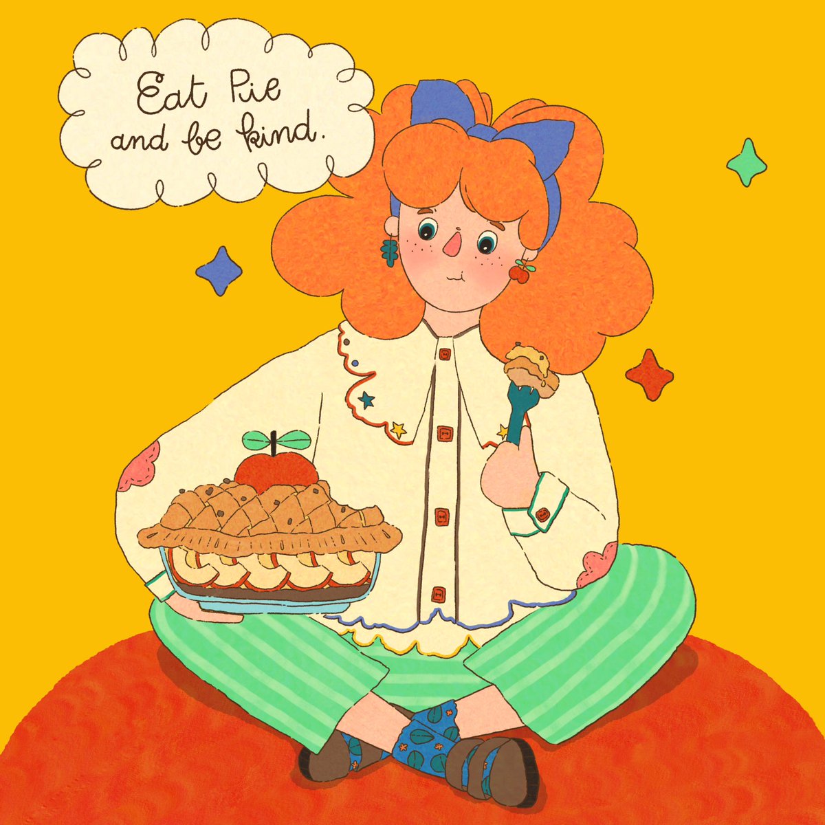 Eat PIE and be Kind.🥧🍎
#thebakecottage #autumn #applepie #hazel #hazelthebakecottage #illustration #illustrationartists #illustrationart #draw #drawings #colour #byraiwin