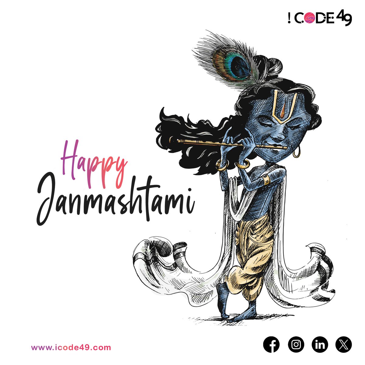 icode49's tweet image. May the blessings of Lord Krishna fill your life with love, joy, and success. Happy Janmashtami!
#janmashtami #janmashtami2023 #janmashtamicelebration #janmashtamiwishes
