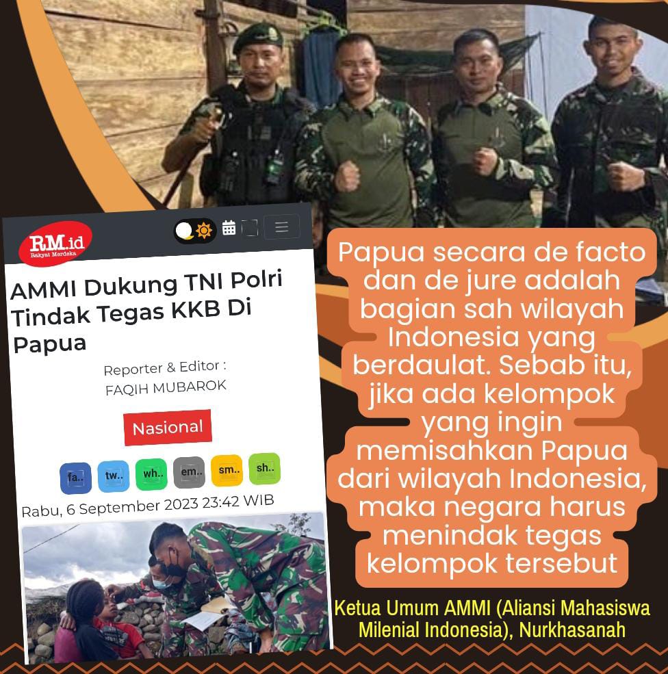 Secara de facto Dan de jure, Papua adalah bagian sah dari NKRI. Dukung #TNIPolriMakinTegasDiPapua kepada KKB Papua