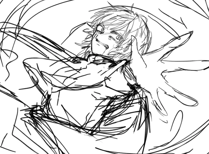 描いてたラフ画はこちら 